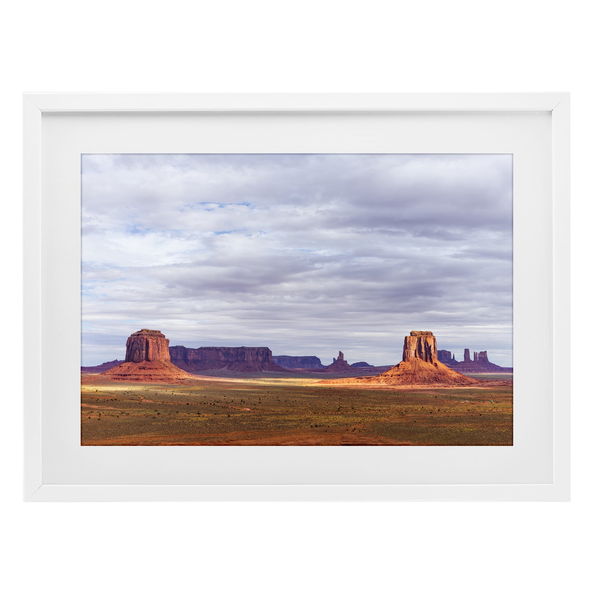 Stupell Industries Monumental Desert Buttes & Mesas White Framed Print Under Glass, design by Shelley Carlisle