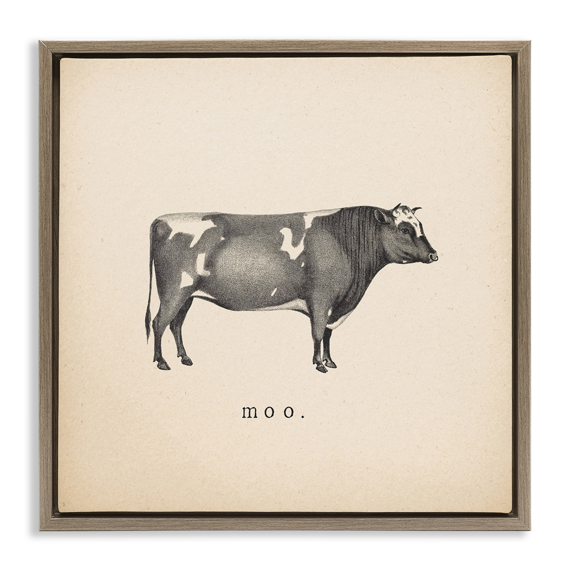 Stupell Industries Moo Farm Cow Sounds Animals Painting Brown Floater ...