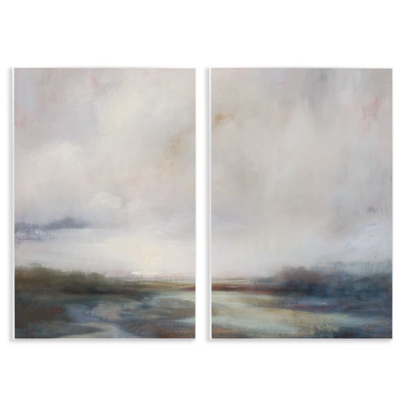 Stupell Industries Moody Clouds Landscape Landscape & Nature Painting Unframed Art Print Wall Art, 10 x 15, Set of 2