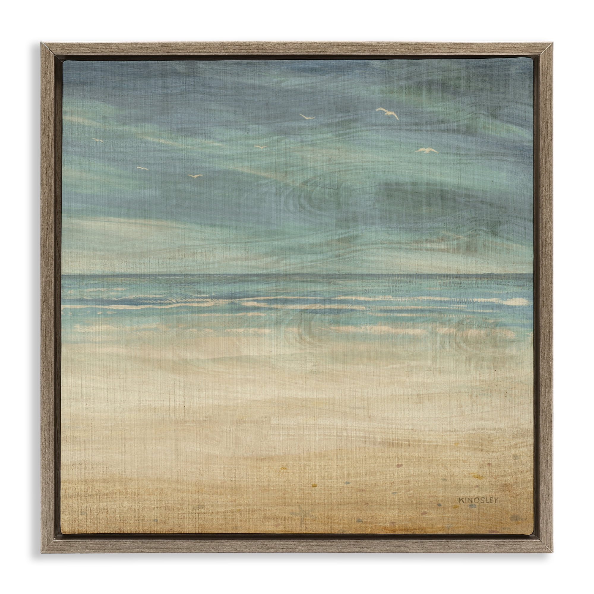 Stupell Industries Moody Coastal Days Brown Framed Floater Canvas Wall Art, design by Dan Meneely