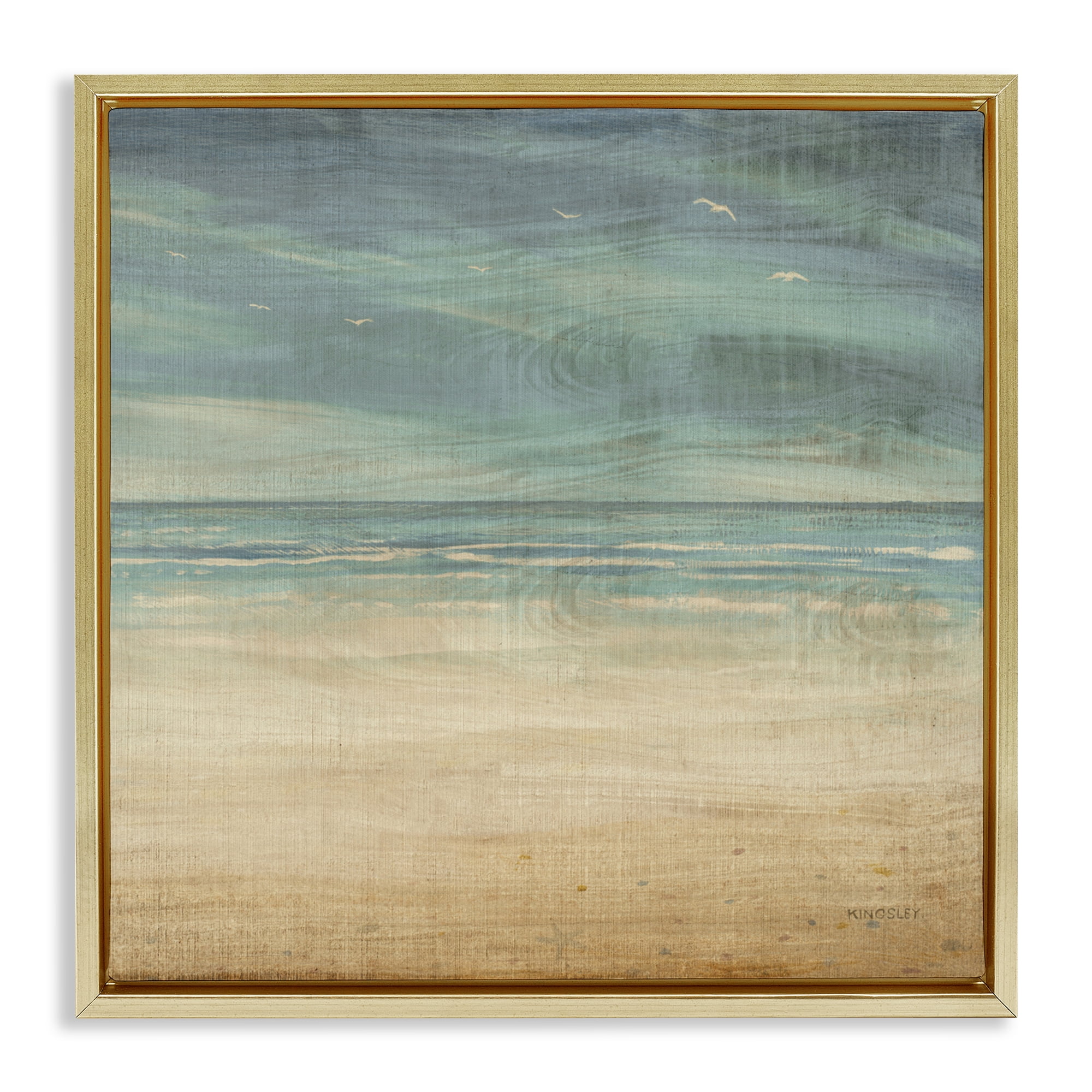 Stupell Industries Moody Coastal Days Gold Framed Floater Canvas Wall Art, design by Dan Meneely