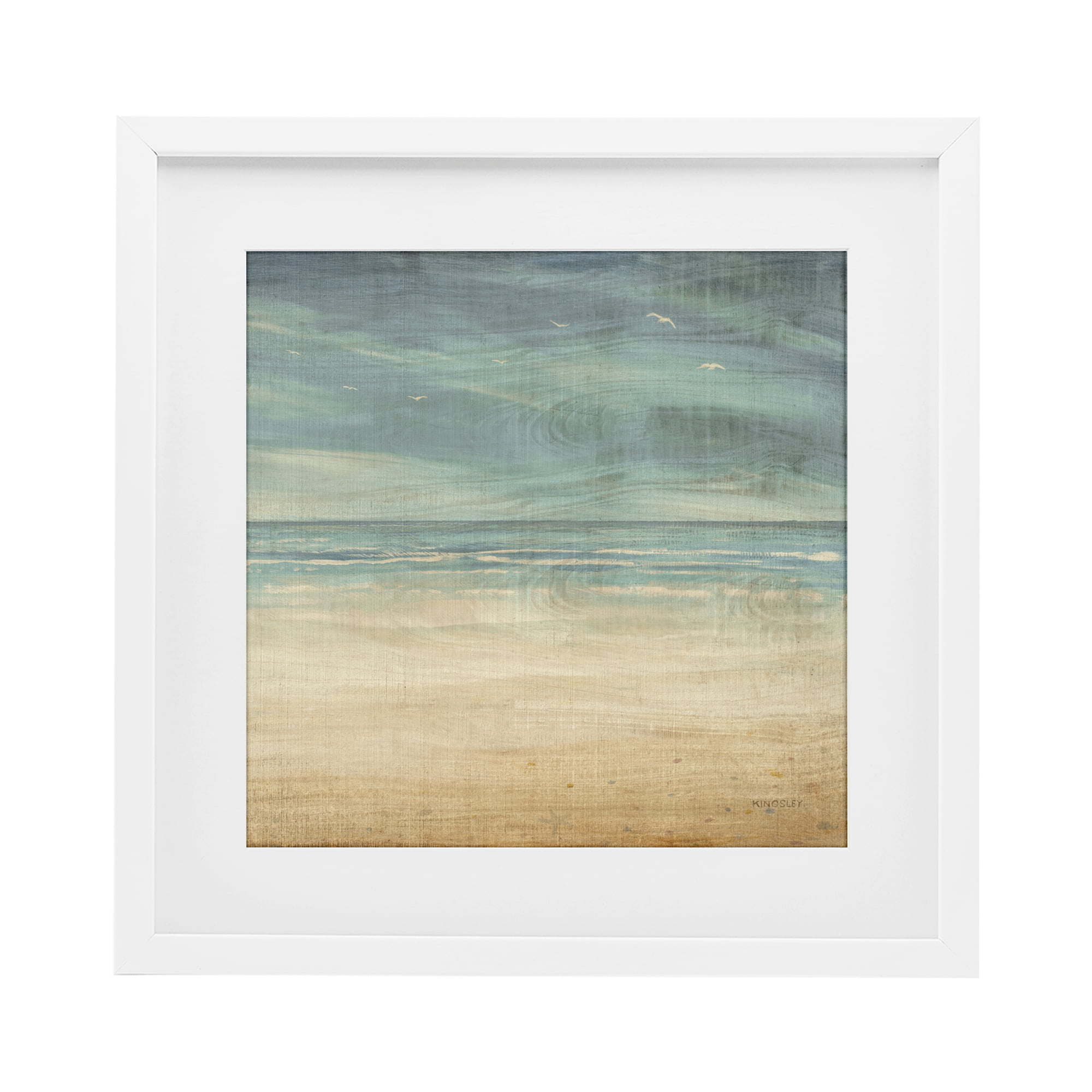 Stupell Industries Moody Coastal Days White Framed Print Under Glass, design by Dan Meneely