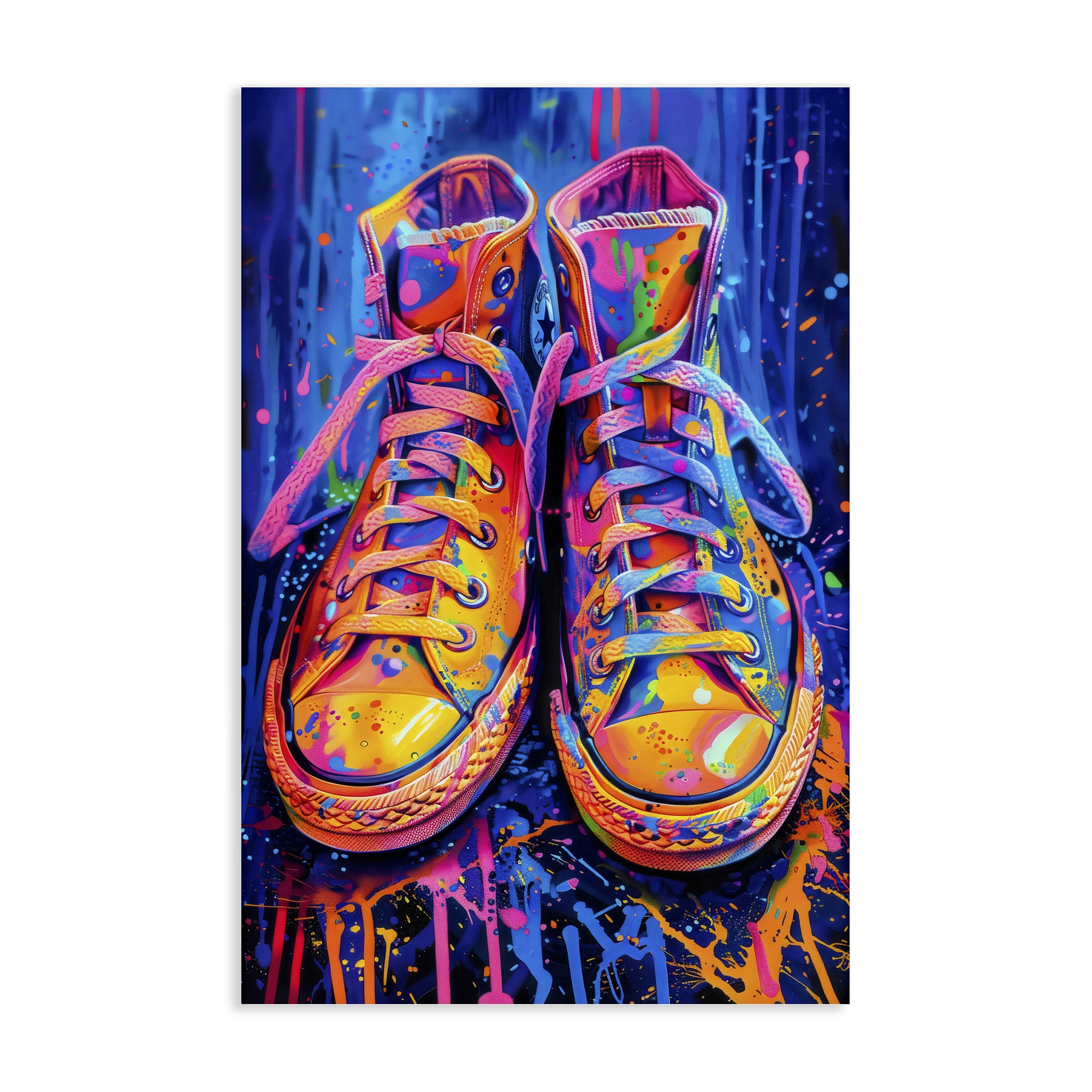 Stupell Industries Moody Converse with Neon Splash Canvas Wall Art, design by Creative Studio