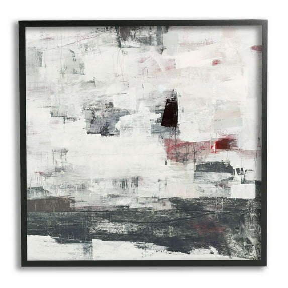 Stupell Industries Moody Layered Brush Strokes Painting Black Framed Art Print Wall Art, Design by Brent Foreman