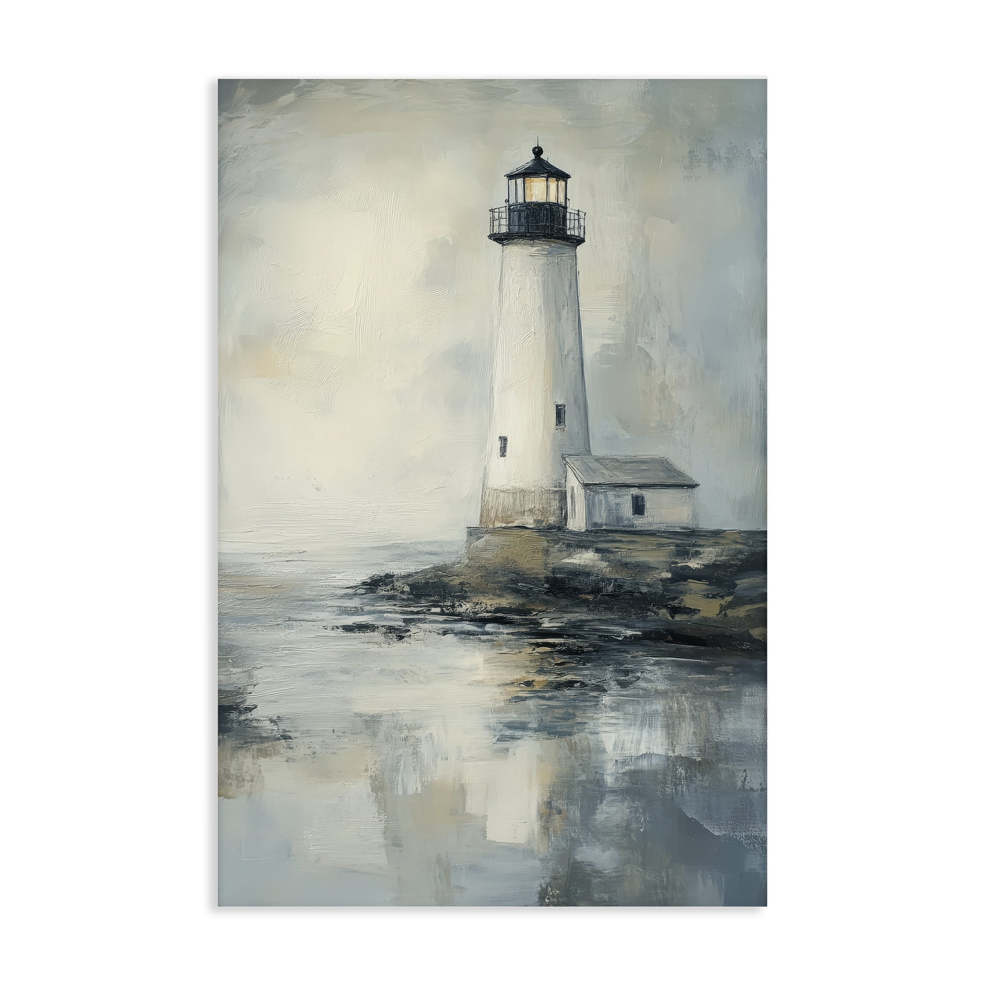 Stupell Industries Moody Lighthouse Reflecting Canvas Wall Art, design by Petal Prints Design
