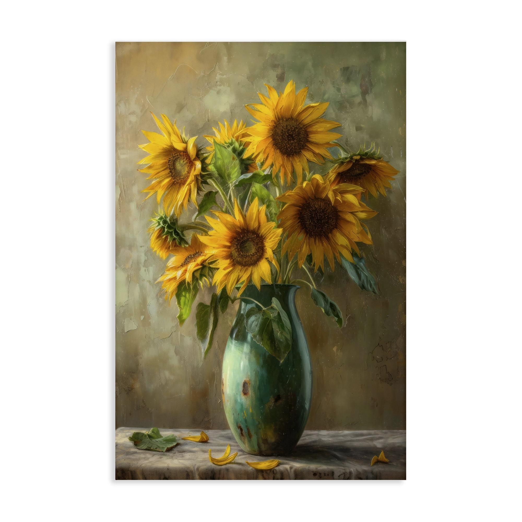 Stupell Industries Moody Sunflower Vase Canvas Wall Art, design by Creative Studio