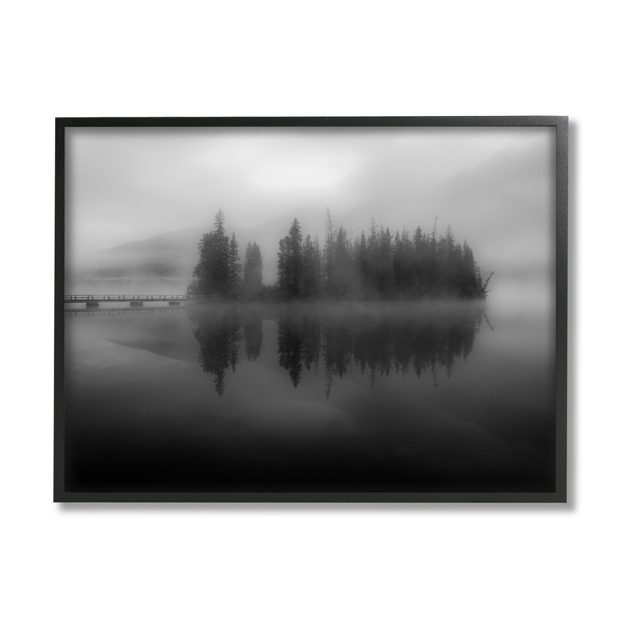 Stupell Industries Moody Weather Lake Landscape Misty Fog Forest, 14 x 11, Design by Daniel Sproul