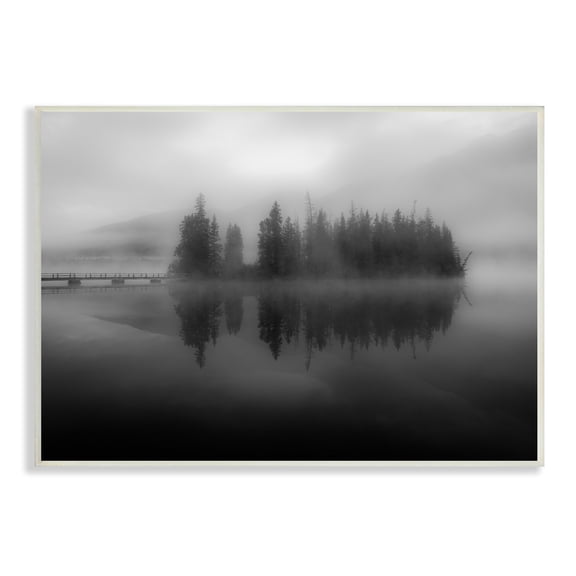 Stupell Industries Moody Weather Lake Landscape Misty Fog Forest, 15 x 10, Design by Daniel Sproul