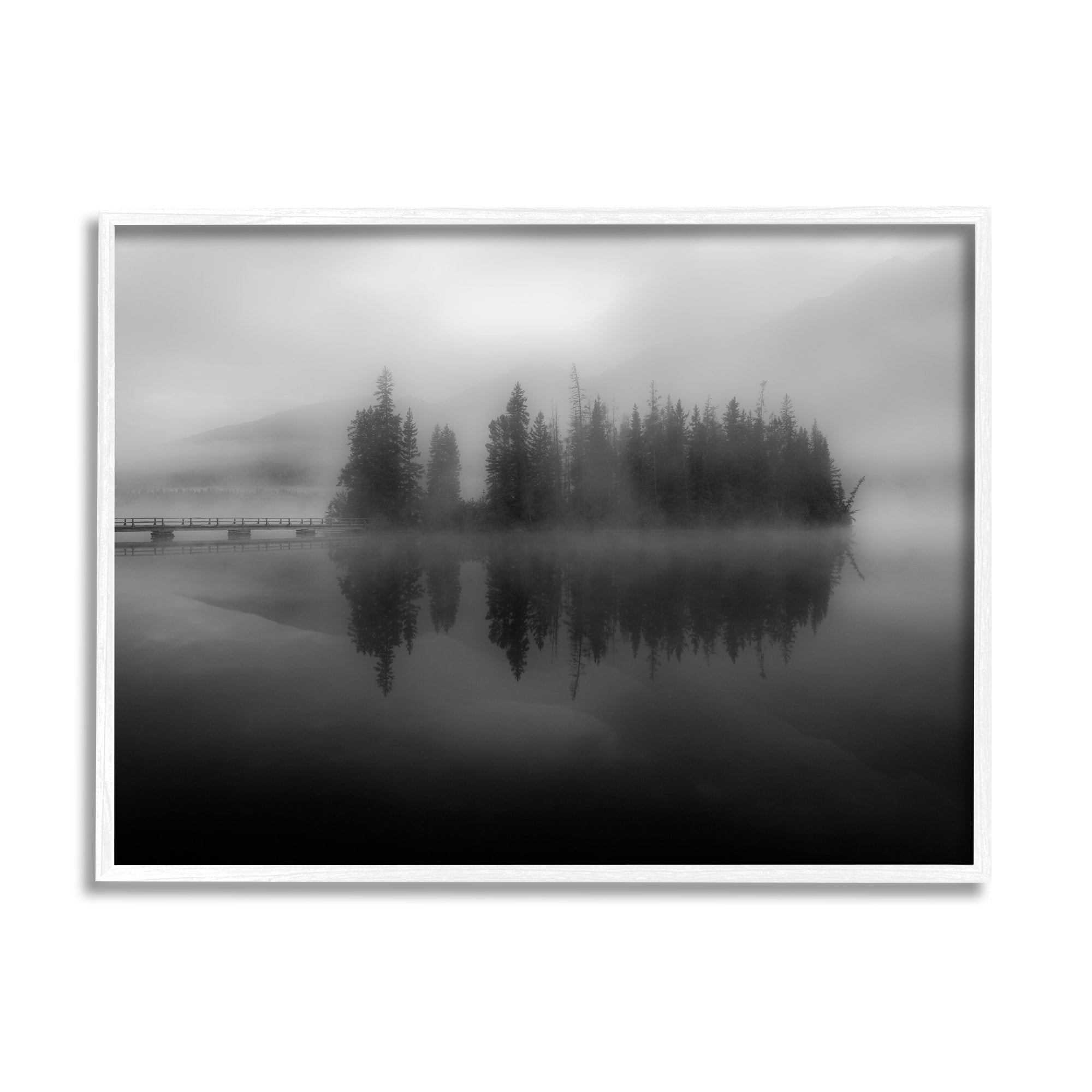 Stupell Industries Moody Weather Lake Landscape Misty Fog Forest, 20 x 16, Design by Daniel Sproul
