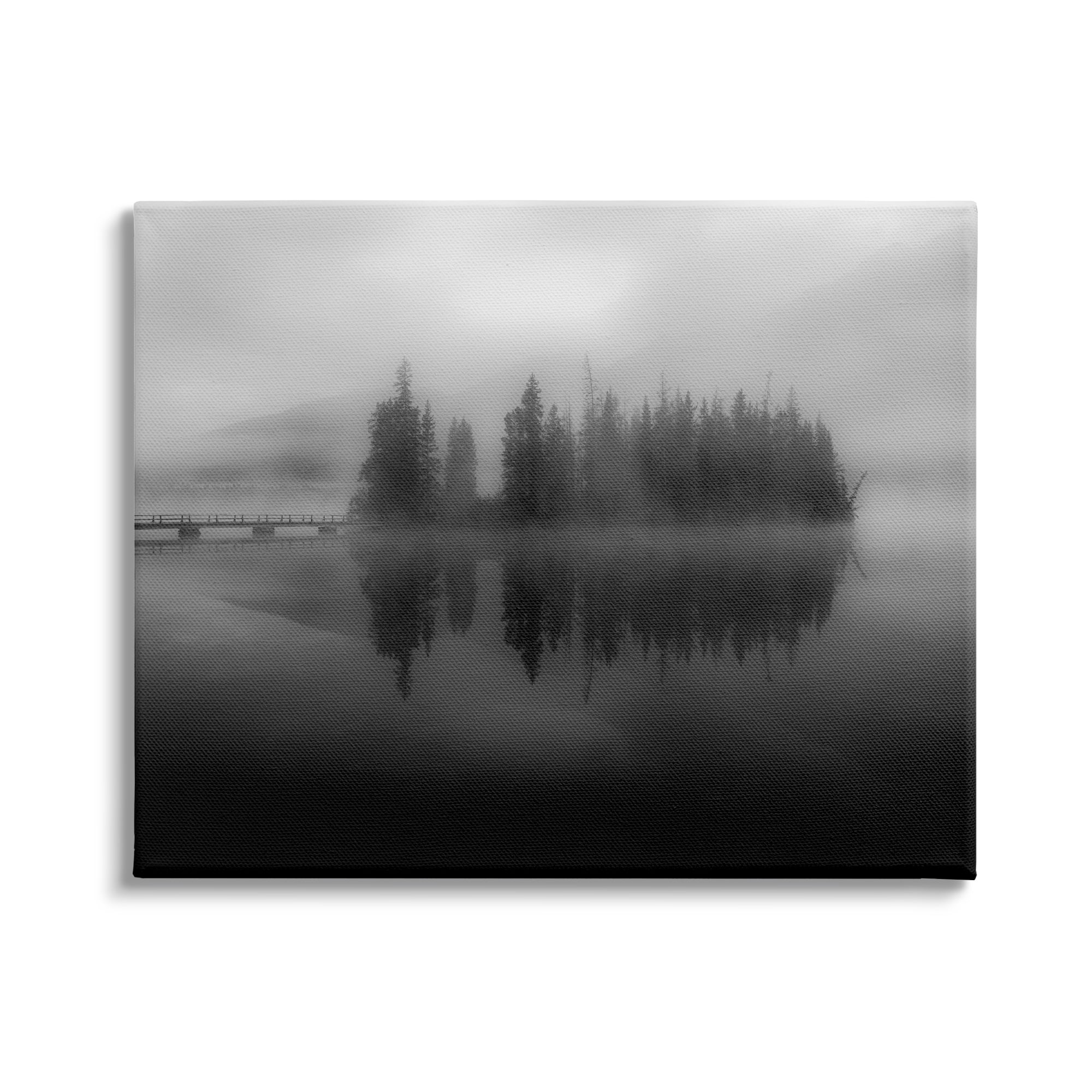 Stupell Industries Moody Weather Lake Landscape Misty Fog Forest, 30 x 24, Design by Daniel Sproul