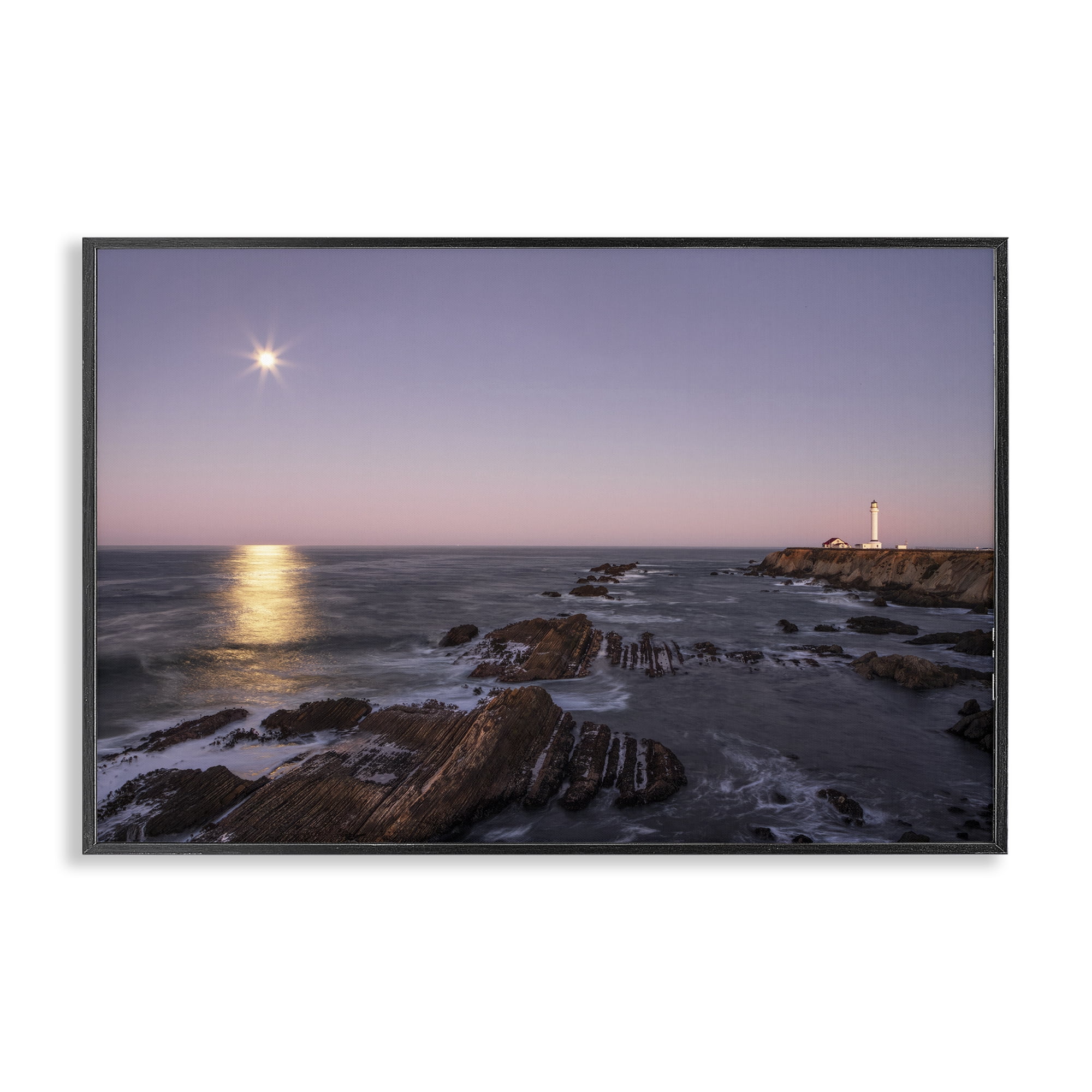 Stupell Industries Moon Arena Coastline Black Framed Giclee Art, design by Shelley Carlisle