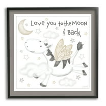 Stupell Industries Moon & Back Zebra Animals & Insects Painting Black Framed Art Print Wall Art, 12 x 12