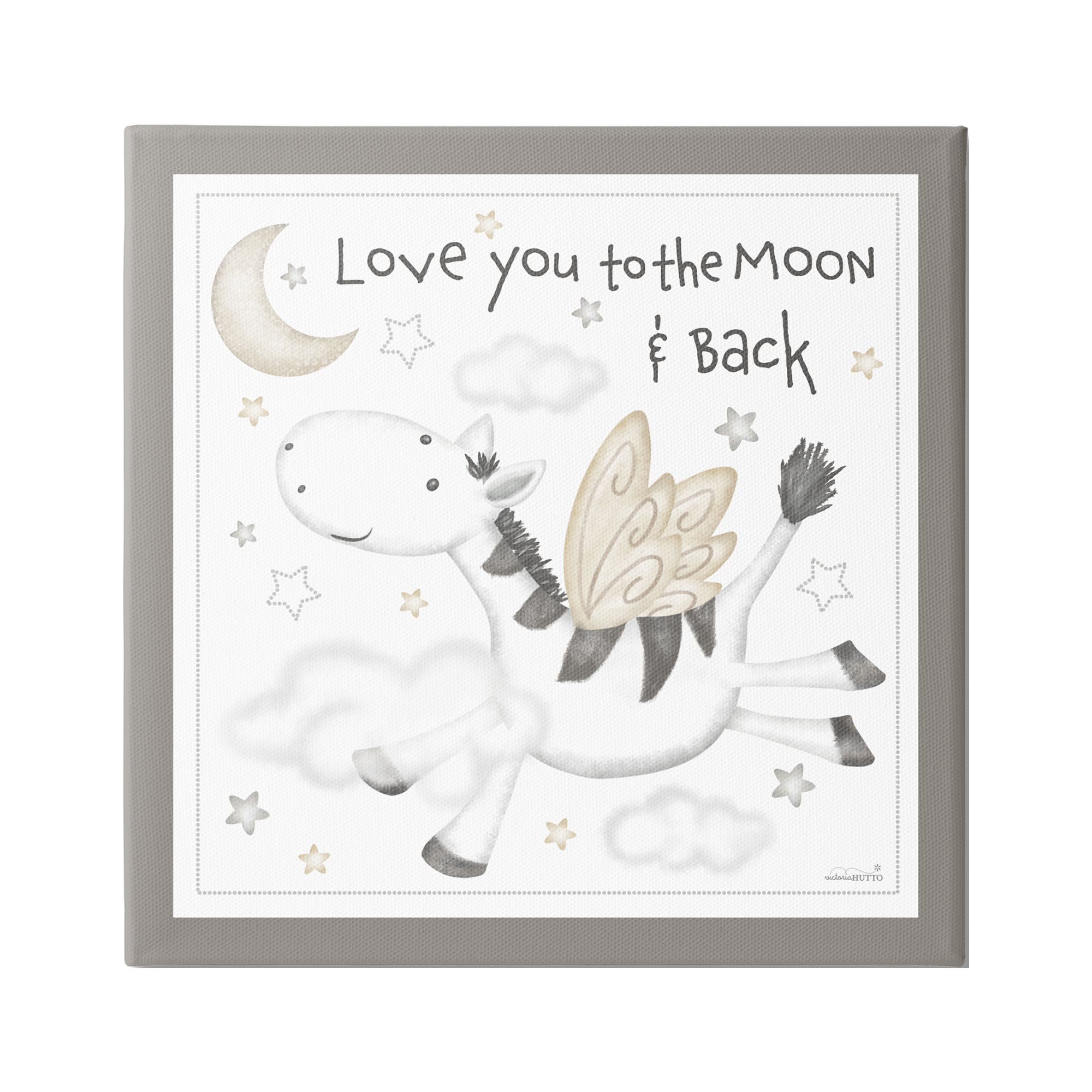Stupell Industries Moon & Back Zebra Animals & Insects Painting Gallery Wrapped Canvas Print Wall Art, 30 x 30