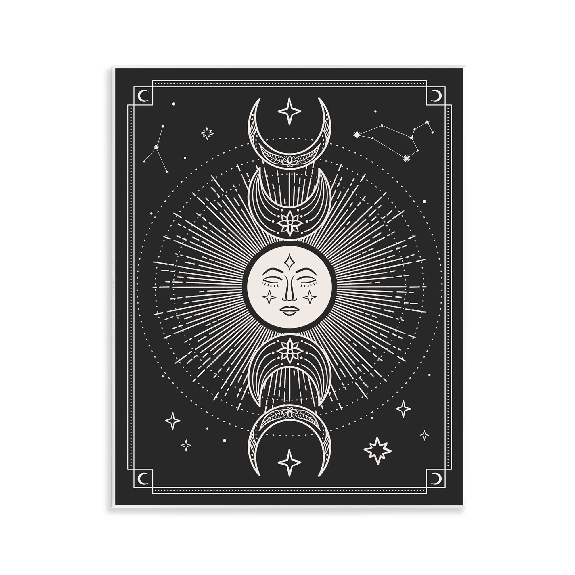 Stupell Industries Moon Cycle Pattern Astrology & Stars Painting Unframed Art Print Wall Art, 11 x 14