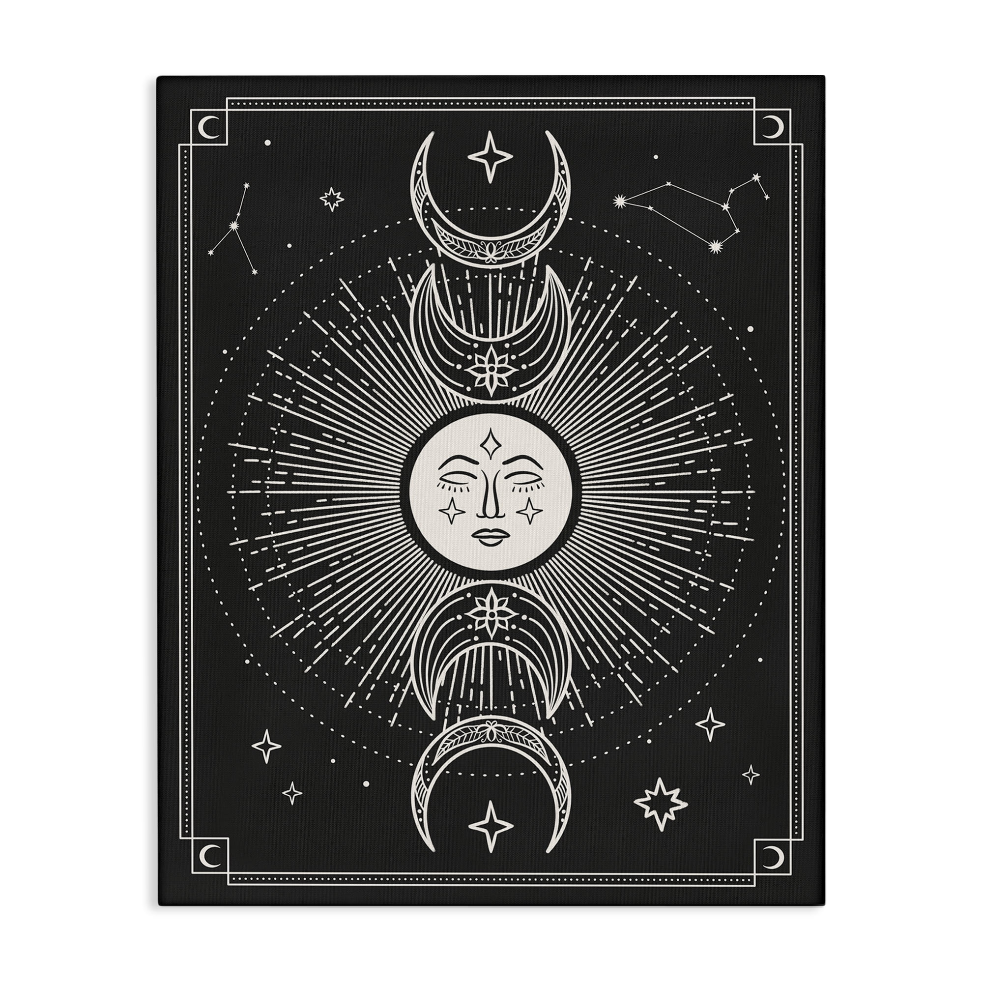 Stupell Industries Moon Cycle Pattern Astrology & Stars Painting Wrapped Canvas Art Print Wall Art, 16 x 20