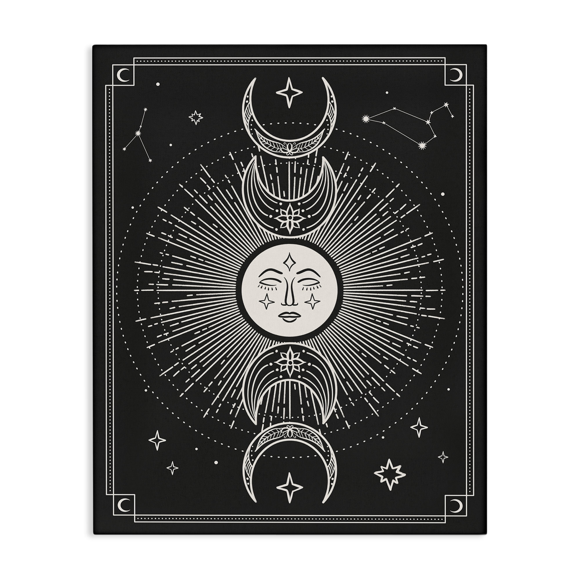 Stupell Industries Moon Cycle Pattern Astrology & Stars Painting Wrapped Canvas Art Print Wall Art, 30 x 40