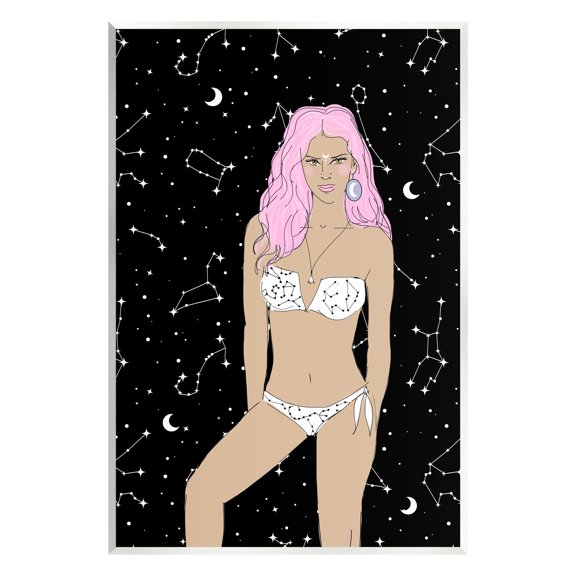 Stupell Industries Moon Girl Constellations Novelty Painting Unframed Art Print Wall Art, 10 x 15