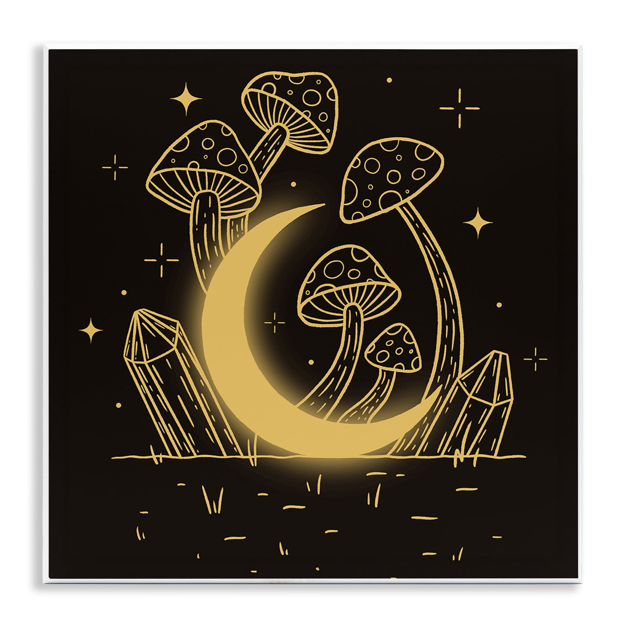 Stupell Industries Moon In The Shroom Plants & Flowers Painting Unframed Art Print Wall Art, 12 x 12