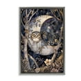 Stupell Industries Moon Owl Sleeping Animals & Insects Painting Gray