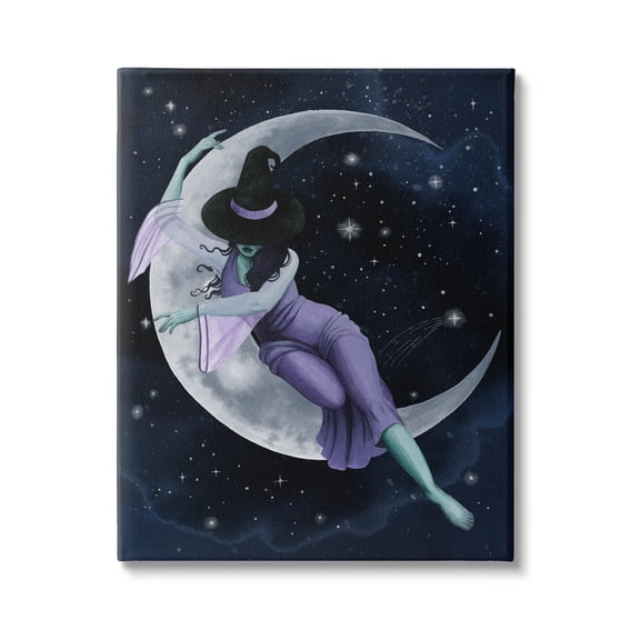 Stupell Industries Moon Witch Starry Night Sky Painting Gallery Wrapped Canvas Print Wall Art, Design by Grace Popp