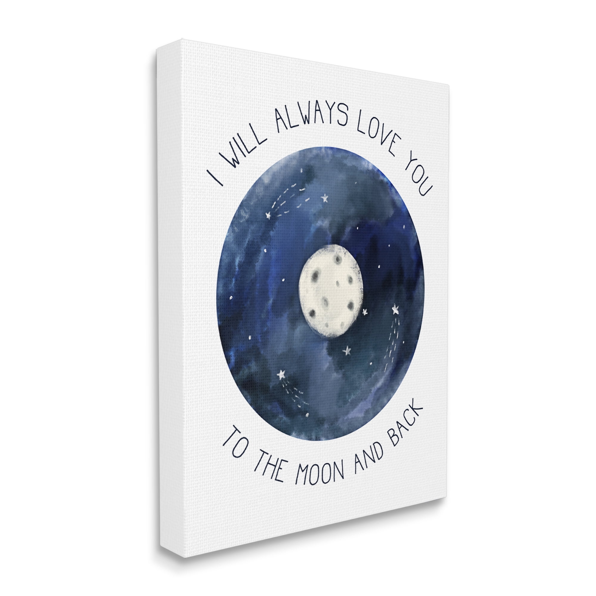 Stupell Industries Moon and Back Romantic Phrase Night Constellation Canvas Wall Art by Daphne Polselli