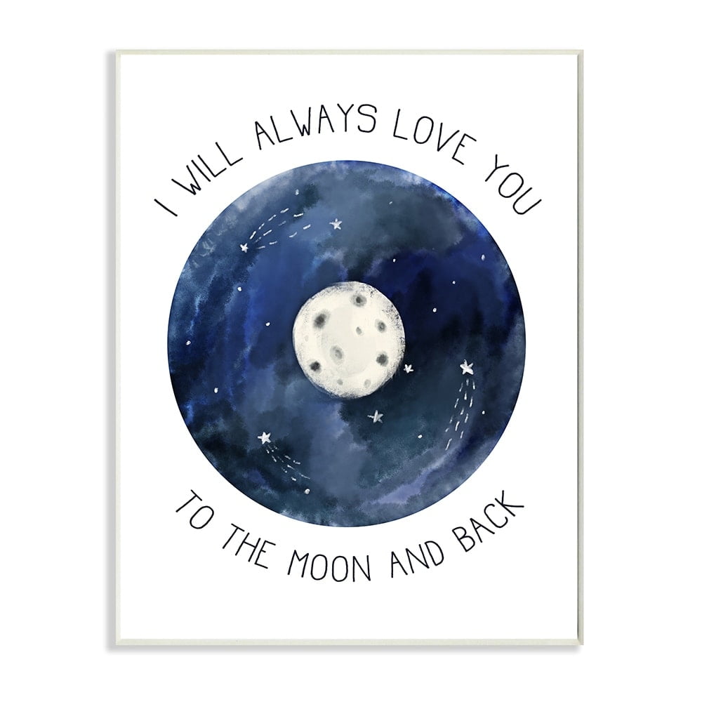 Stupell Industries Moon and Back Romantic Phrase Night Constellation Wall Plaque by Daphne Polselli