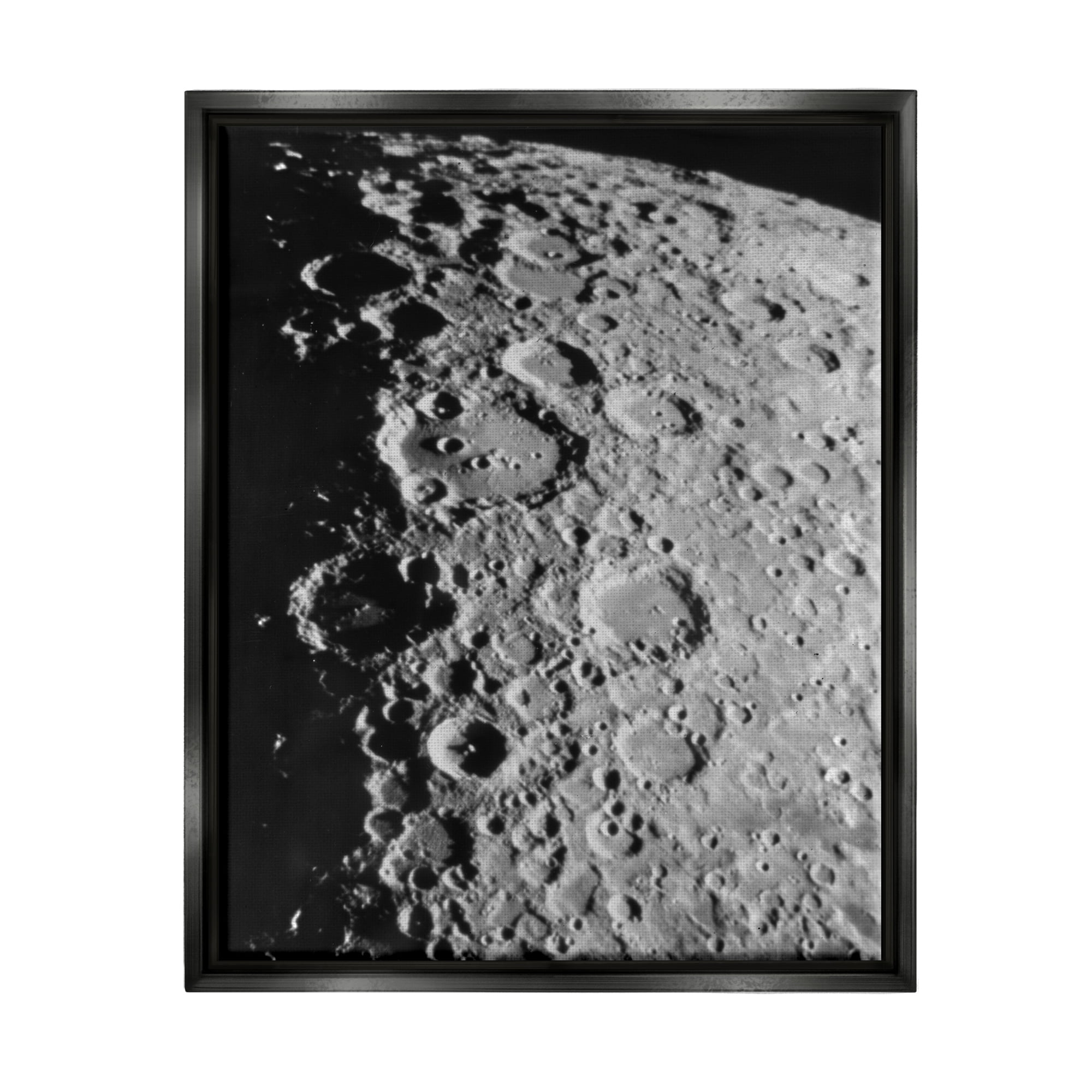 Stupell Industries Moon in Outer Space Fairy Tales & Fantasy Photography Black Floater Framed Art Print Wall Art, 25 x 31