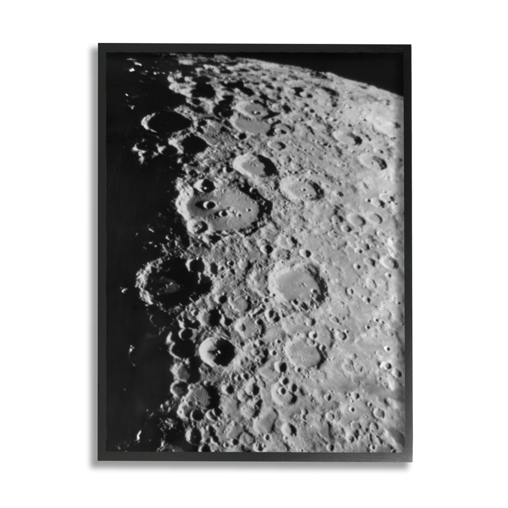 Stupell Industries Moon in Outer Space Fairy Tales & Fantasy Photography Black Framed Art Print Wall Art, 24 x 30