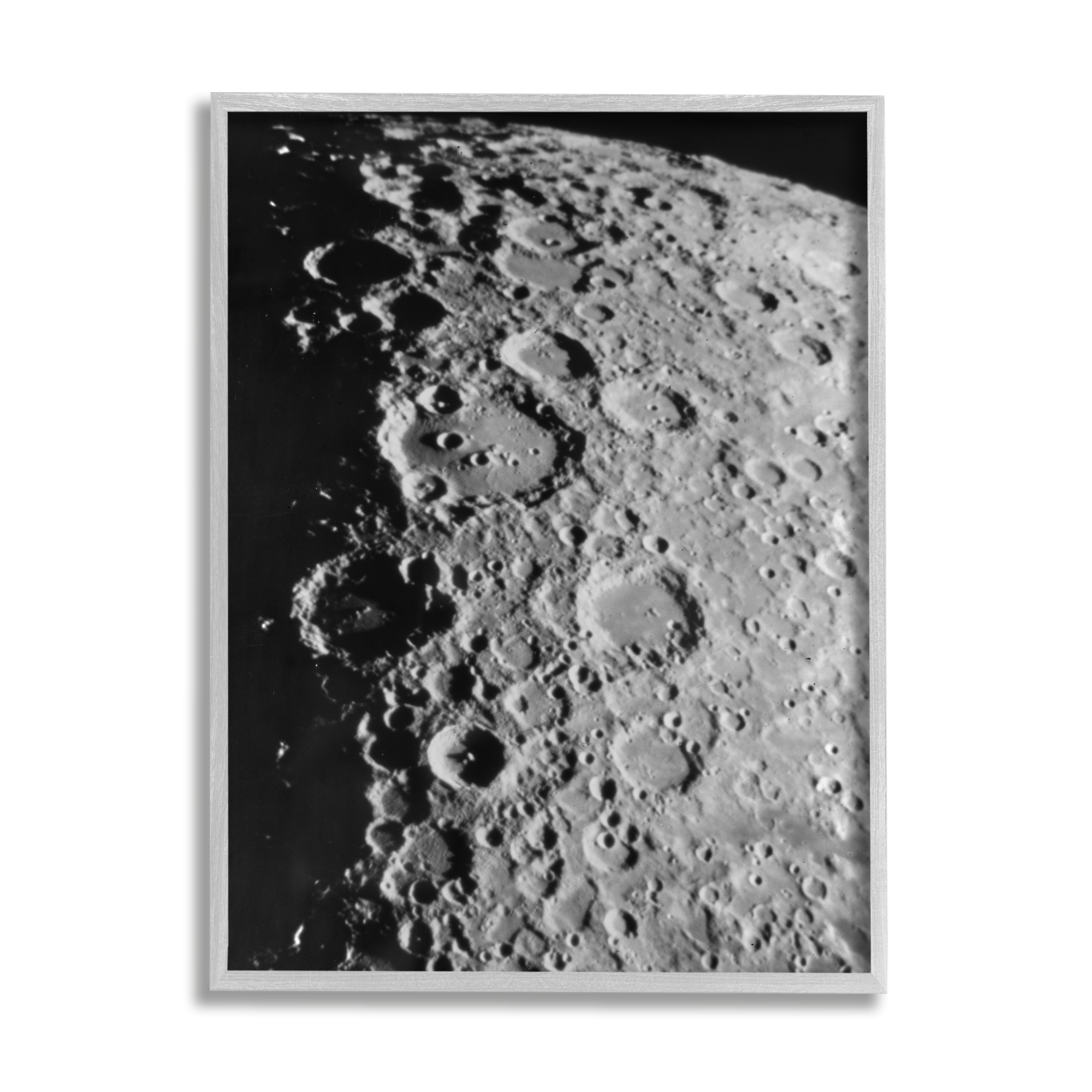 Stupell Industries Moon in Outer Space Fairy Tales & Fantasy Photography Gray Framed Art Print Wall Art, 11 x 14