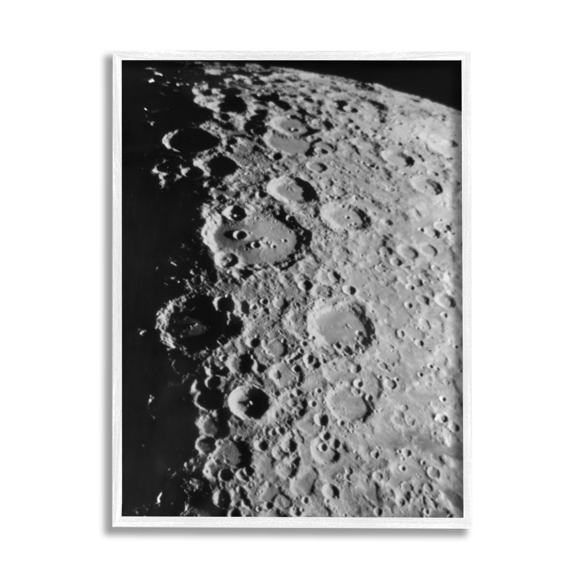 Stupell Industries Moon in Outer Space Fairy Tales & Fantasy Photography White Framed Art Print Wall Art, 24 x 30