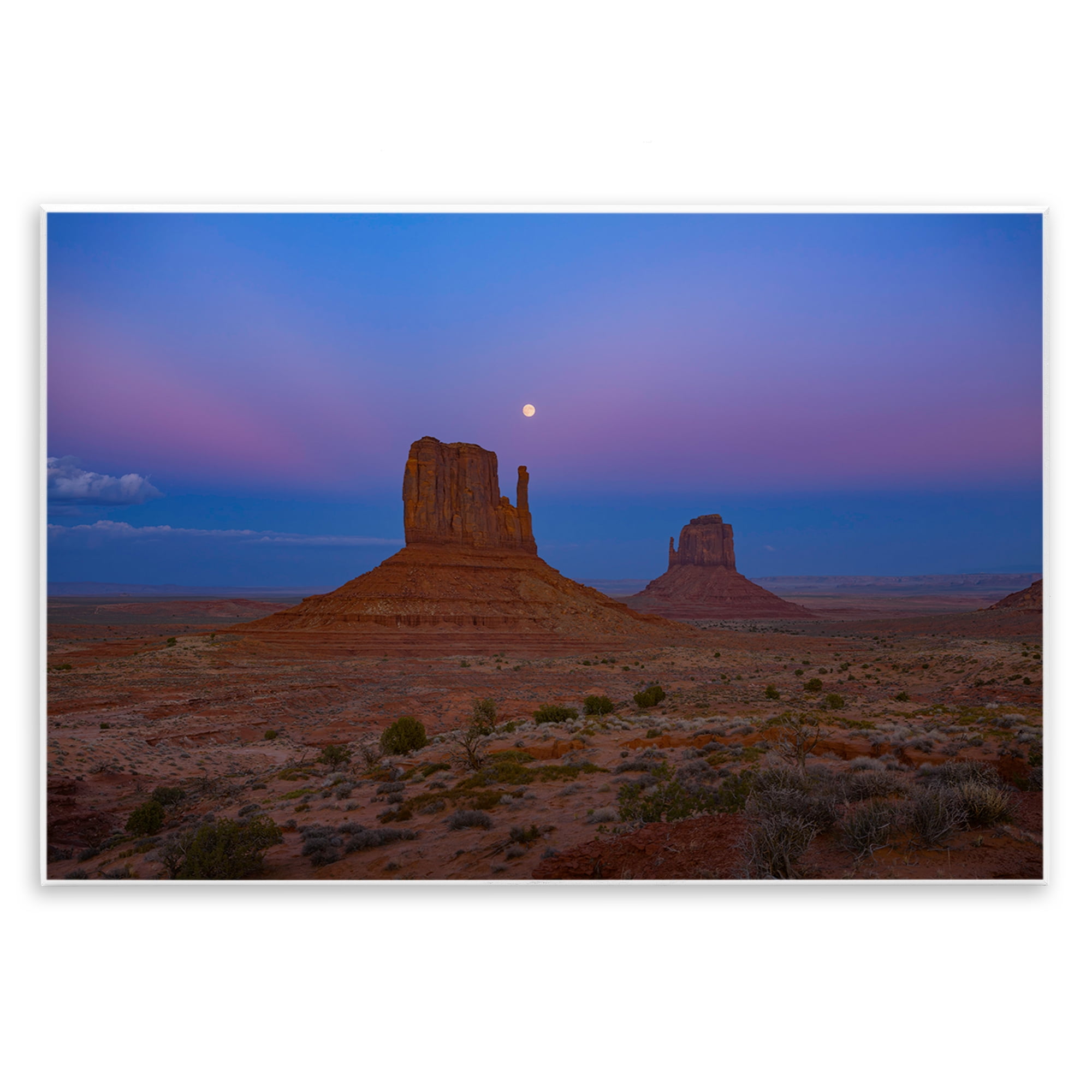 Stupell Industries Moon over Canyon Mesa Landscape & Nature Photography Unframed Art Print Wall Art, 19 x 13