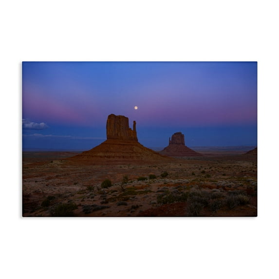 Stupell Industries Moon over Canyon Mesa Landscape & Nature Photography Wrapped Canvas Art Print Wall Art, 36 x 24