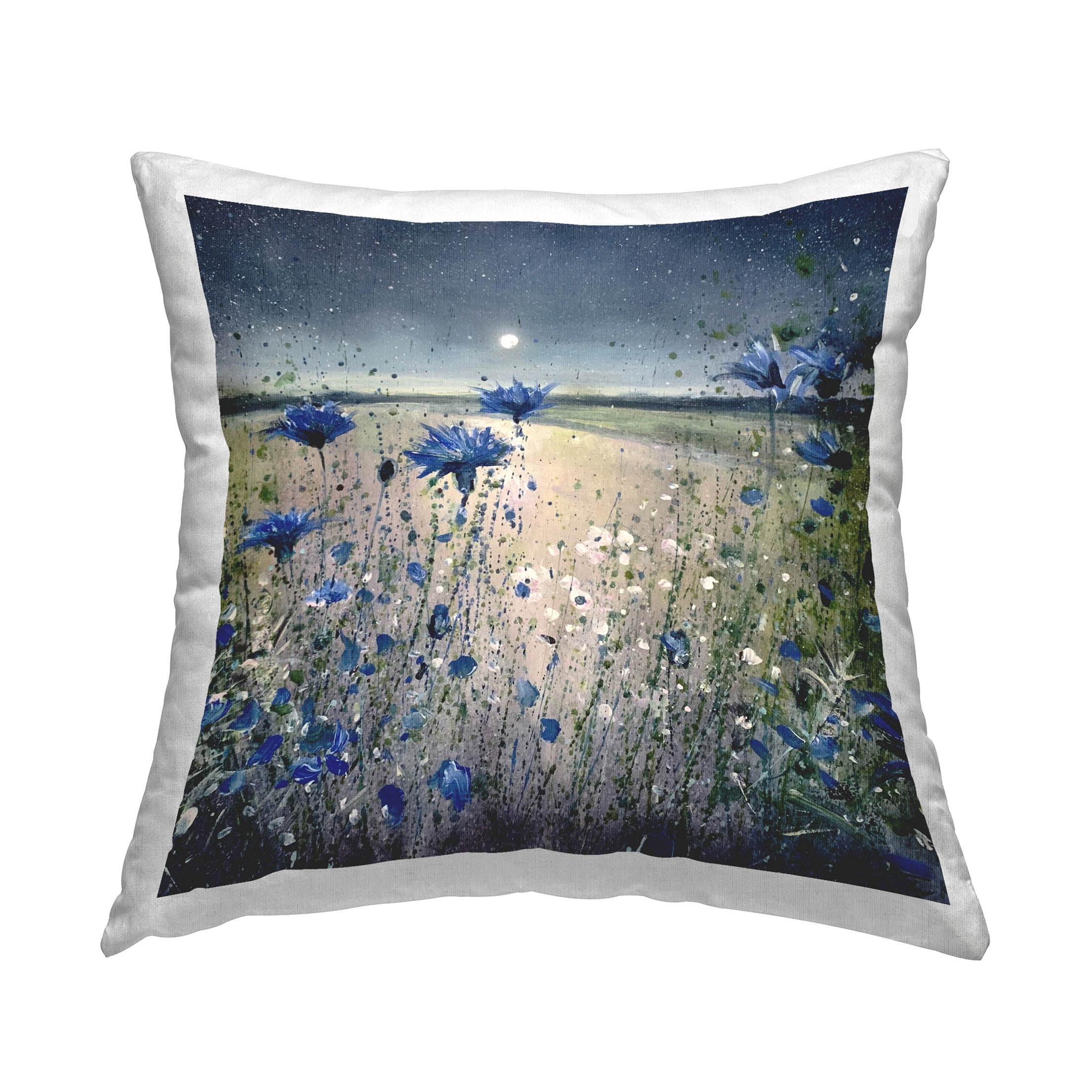 Stupell Industries Moonlit Lake Meadow Flowers Printed Throw Pillow Design by Jennifer Taylor Art