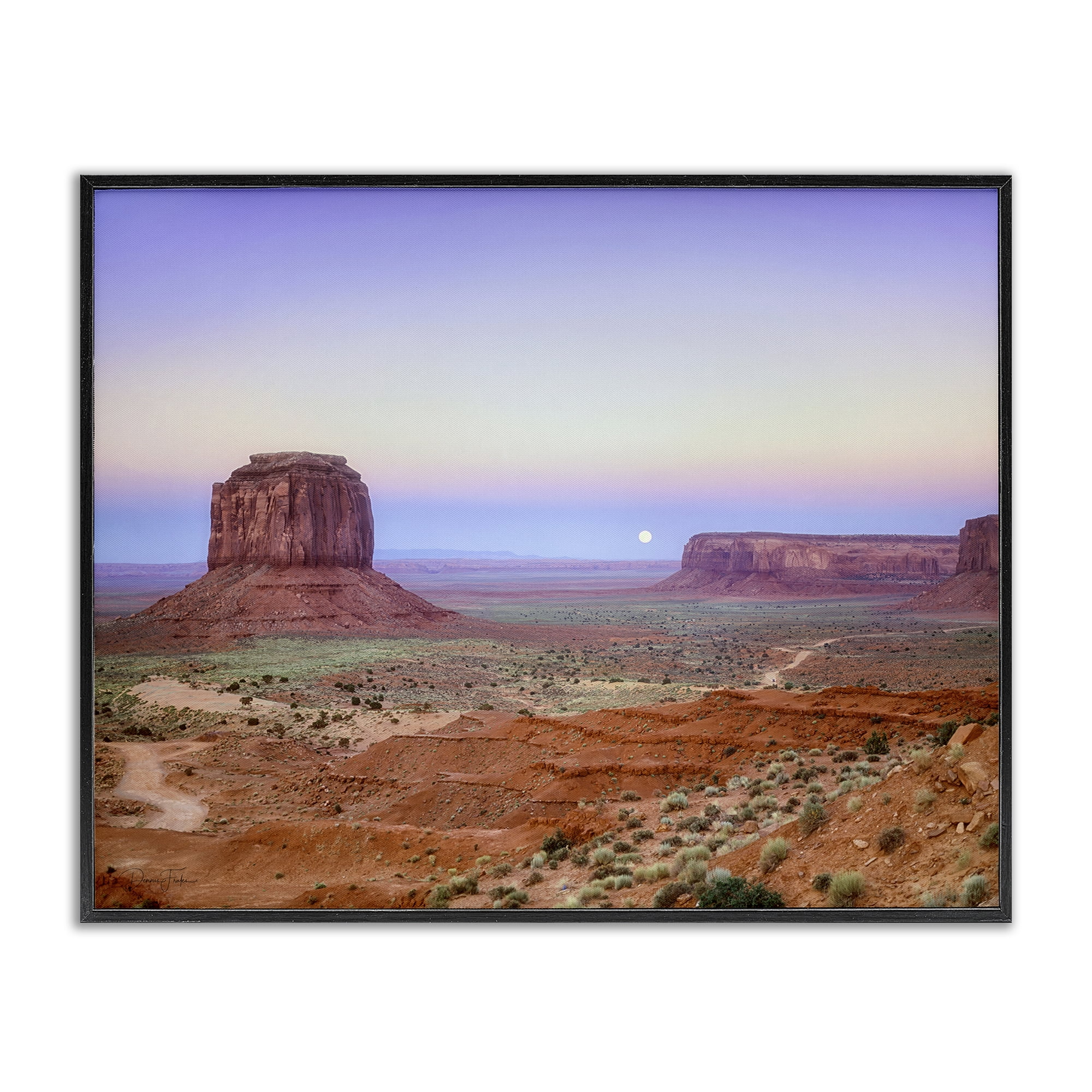 Stupell Industries Moonrise Over Monument Valley Black Framed Giclee Art, design by Dennis Frates
