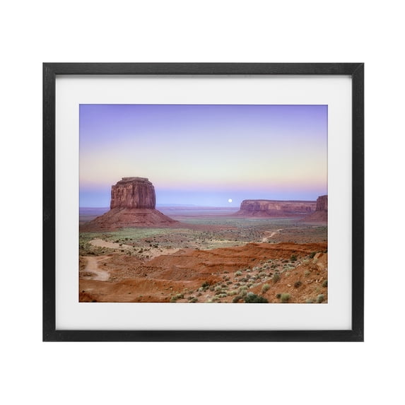 Stupell Industries Southwestern Moonrise Over Monument Valley Black Framed Print Under Glass, 16 x 13, by Dennis Frates
