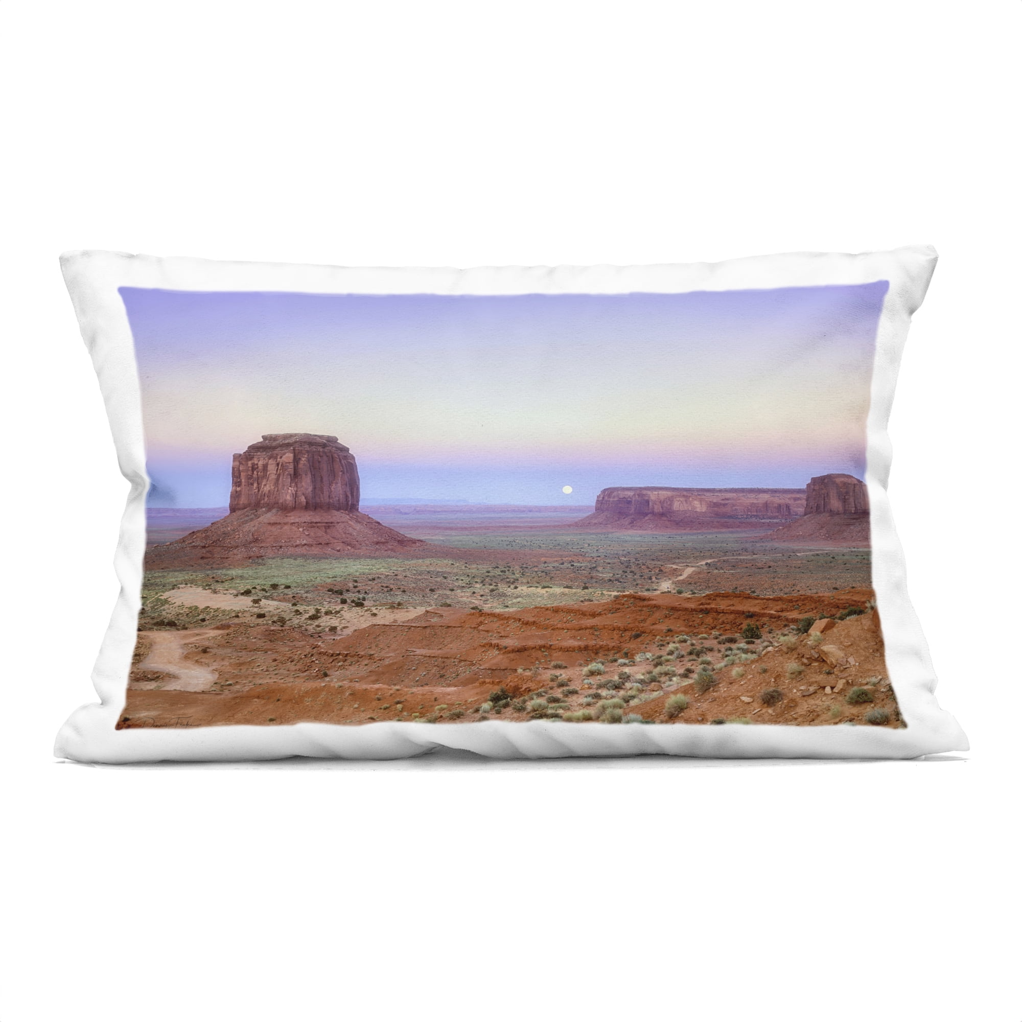 Stupell Industries Moonrise Over Monument Valley Decorative Printed Throw Pillow, design by Dennis Frates, 14 x 7 x 20