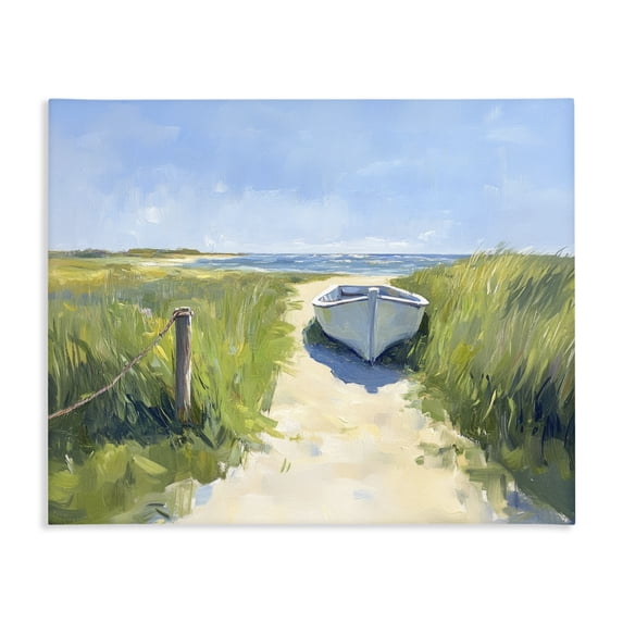 Stupell Industries Tropical Moored Boat on Path Canvas Art, 40 x 30, by Sisi and Seb