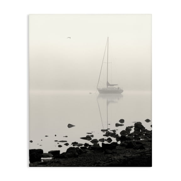 Stupell Industries Moored In Fog Canvas Wall Art, design by Nicholas Bell
