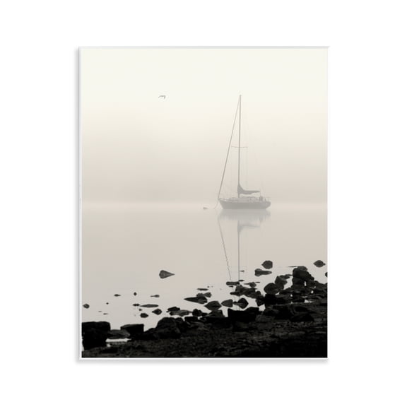 Stupell Industries Moored In Fog Wall Plaque Art, design by Nicholas Bell
