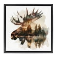 thumbnail image 1 of Stupell Industries Traditional Moose Antlers Silhouette Black Floating Frame Canvas Art, 25 x 25, by LSR Design Studio, 1 of 8