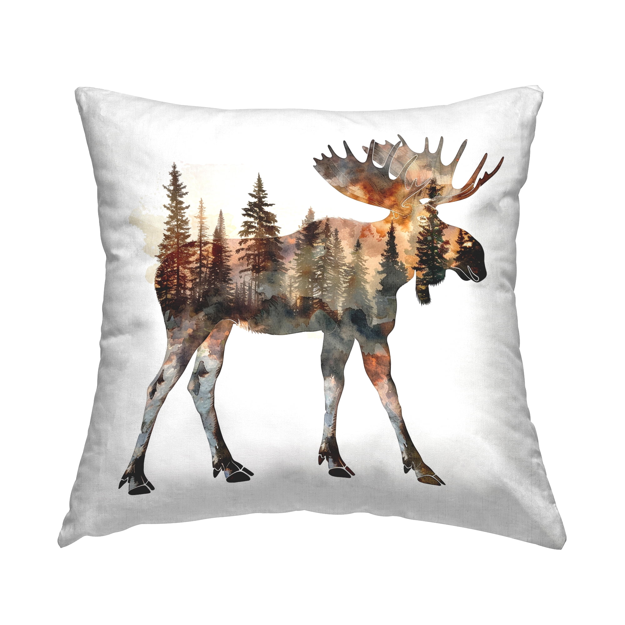 Stupell Industries Moose Forest Silhouette Decorative Printed Throw Pillow Design by LSR Design Studio.