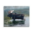 thumbnail image 1 of Stupell Industries Moose Lake Ripples Splashing Animals & Insects Painting Gallery Wrapped Canvas Print Wall Art, 1 of 5