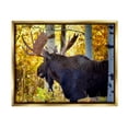 thumbnail image 1 of Stupell Industries Moose Photography Autumn Foliage Animals & Insects Photography Gold Floater Framed Art Print Wall Art, 1 of 6