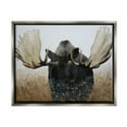 thumbnail image 1 of Stupell Industries Moose Portrait Modern Splash Animals & Insects Painting Gray Floater Framed Art Print Wall Art, 21 x 17, 1 of 9