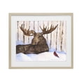 thumbnail image 1 of Stupell Industries Farmhouse Moose & Red Cardinal Birch Framed Print Under Glass, 16 x 13, by George Dyachenko, 1 of 8