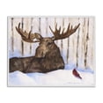 thumbnail image 1 of Stupell Industries Farmhouse Moose & Red Cardinal White Framed Giclee Art, 30 x 24, by George Dyachenko, 1 of 8