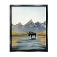 thumbnail image 1 of Stupell Industries Moose in Lake Scenery Nature Painting Black Floater Framed Art Print Wall Art, 17 x 21, 1 of 9