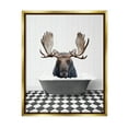 thumbnail image 1 of Stupell Industries Moose in Vintage Bath Animals & Insects Painting Gold Floater Framed Art Print Wall Art, 25 x 31, 1 of 10