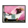 thumbnail image 1 of Stupell Industries Moose with Wine Bathroom Claw Tub Relaxation Design by Lucia Heffernan, 11" x 14", Black Framed, 1 of 8