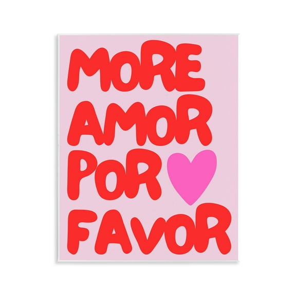 Stupell Industries More Amor Phrase Text & Numbers Painting Unframed Art Print Wall Art, 11 x 14